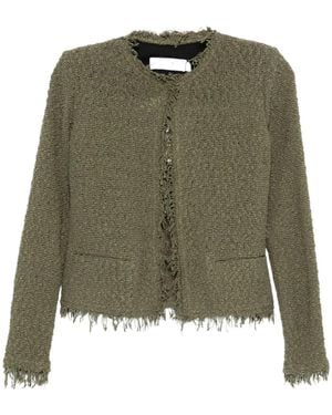 IRO Frayed Tweed Jacket - Green