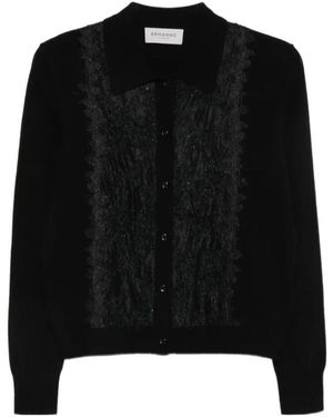 ERMANNO FIRENZE Lace-Panel Knit Top - Black