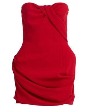 Magda Butrym Strapless Wool Blend Mini Dress - Red