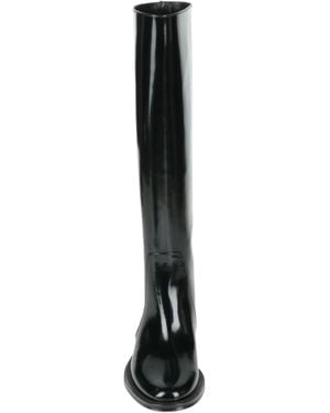 Saint Laurent Simple Smooth Leather Knight Boots - Black