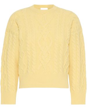 Weekend by Maxmara Cable Knit Wool Yarn Jumper - Yellow
