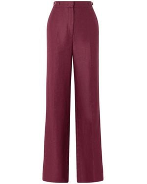Gabriela Hearst Vesta Wool, Silk And Linen-Blend Flared Trousers