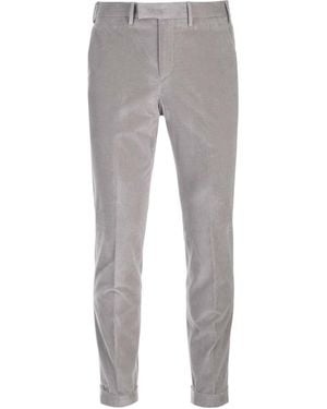 Pt Pantaloni Pt Torino Tapered-Leg Corduroy Trousers - Grey