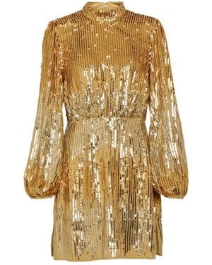 RIXO London Sequin Embellished Dress - Natural