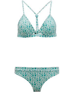 Moncler Logo Print Bikini - Green