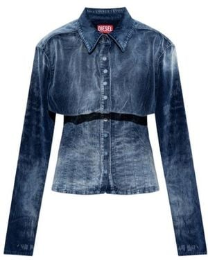 DIESEL De Sindi Cropped Denim Shirt - Blue