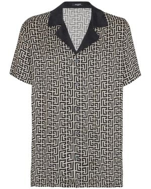 Balmain Pb Monogram Buttoned Shirt - Black