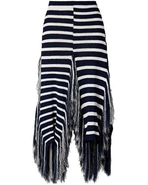 Proenza Schouler Striped Midi Skirt - Blue