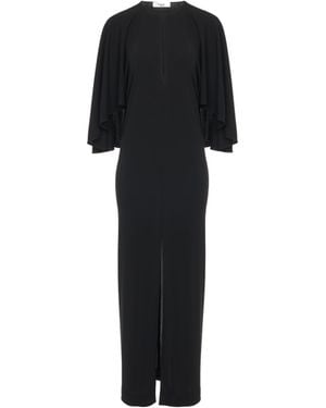 ワンピース Chloe Black silk blend long-cut dress Chloé Long Ruffled Dress In Silk Mousseline in Black | Lyst