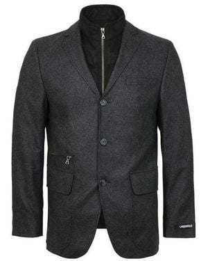 KARL LAGERFELD Dark Single-Breasted Suit Coat - Black
