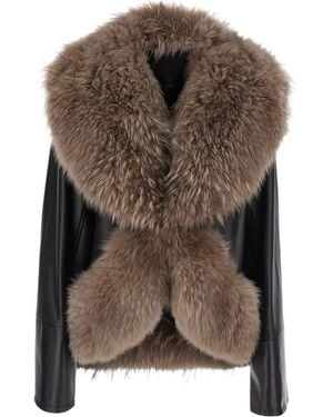 Blancha Fur Jacket - Brown