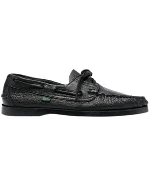 Paraboot Snakeskin-Effect Calf-Leather Loafers - Black