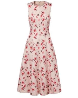 Emilia Wickstead Mara Floral Faille Taffeta Midi Dress - Pink