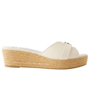 Jimmy Choo Leather Wedge Sandals - White