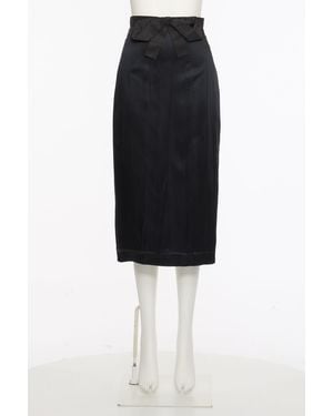 Valentino Bow-Detail Satin Midi Skirt - Black