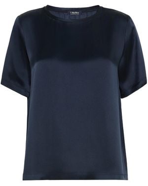 Max Mara Satin T-Shirt - Blue