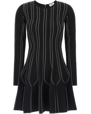 Elisabetta Franchi Origami Knit Mini Dress - Black