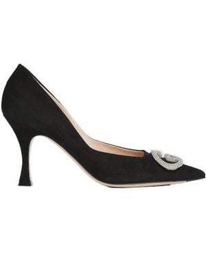 Gucci Crystal Interlocking-G Pumps - Black