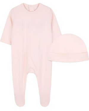 Chloé Crew Neck Jumpsuit And Hat Set - Pink