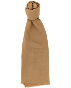 Max Mara Frayed Edge Scarf - Natural