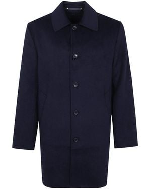 Paul Smith Ps Single-Breasted Point Collar Coat - Blue