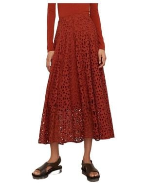 Vince A-Line Lace-Embroidered Skirt