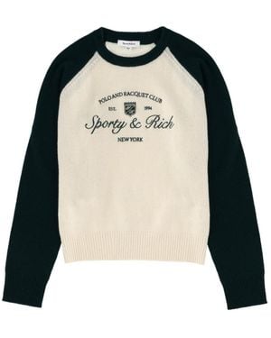Sporty & Rich Long-Sleeved Knitted Jumper - Black