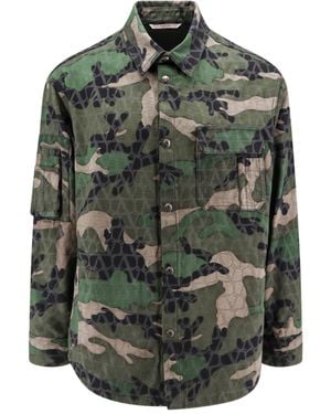 Valentino Camouflage Detailed Buttoned Jacket - Green