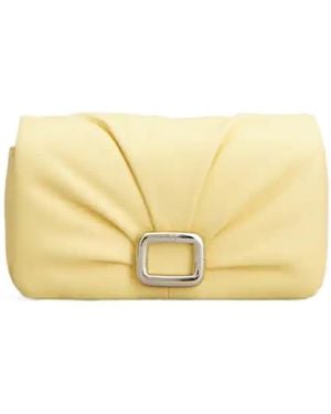 Roger Vivier Ruched Detailed Mini Crossbody Bag - Natural