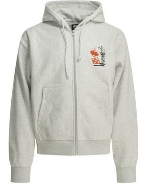 Stussy Stüssy Dice Print Zip Hoodie - Grey