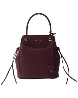 Prada Carry Leather Mini Handbag - Red