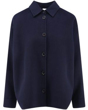 Aspesi Buttoned Wool Coat - Blue