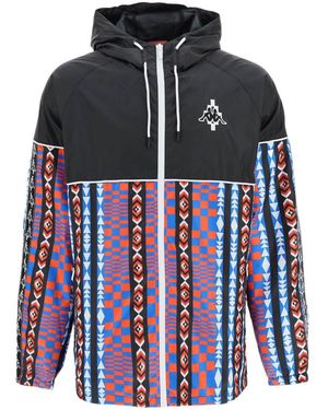 Marcelo Burlon County Of Milan X Kappa Geometric Patterned Zipped Jacket - Red