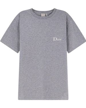 Dior T-Shirt With Embroidery, Relaxed Fit - Grey