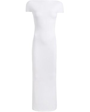 KHAITE Chic Boat Neck Dress With Back Slit - White