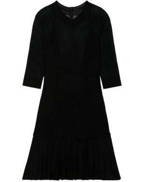 Givenchy V-Neck Sheer Mini Dress - Black