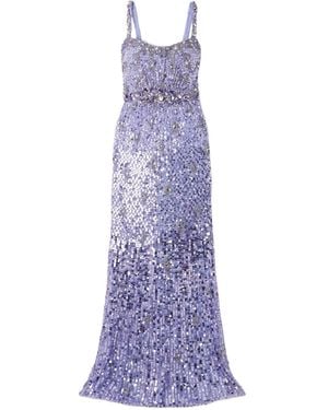 Jenny Packham Mermaid Floor-Length Evening Gown - Purple