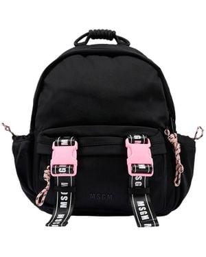 MSGM Logo-Strap Backpack - Black