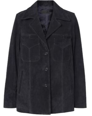 Nili Lotan Dominic Suede Jacket - Blue