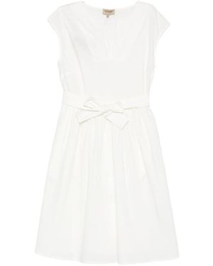 Woolrich Belted Poplin Short Dress - White
