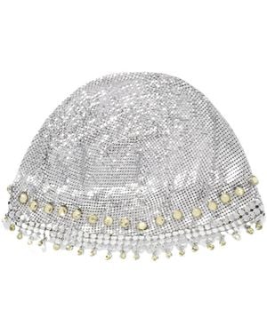 Rabanne Tone Chainmail Hat - White