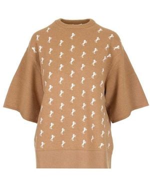 Chloé Pony Embroidered Jumper - Natural