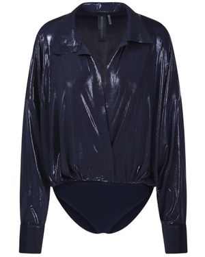 Norma Kamali Shirt Bodysuit - Blue