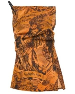 Acne Studios Graphic Printed Asymmetric Dress - Brown