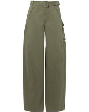 Self-Portrait Belted Cargo Trousers - Green
