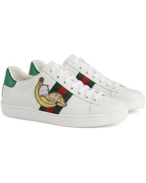 Gucci Bananya X Ace Sneakers - White