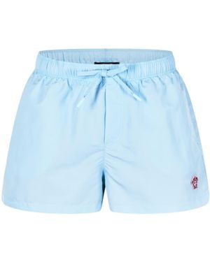 Versace Logo Swim Trunks - Blue