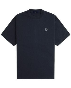 Fred Perry Embroidered-Logo Cotton T-Shirt - Blue