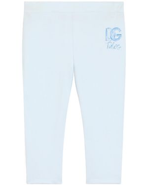 Dolce & Gabbana Interlock Leggings With Logo - Blue