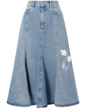 Erdem Denim Midi Skirt - Blue